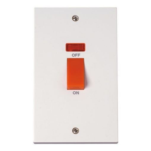 45amp DP Switch/Neon (2gang) 8270Bag (1434-38)