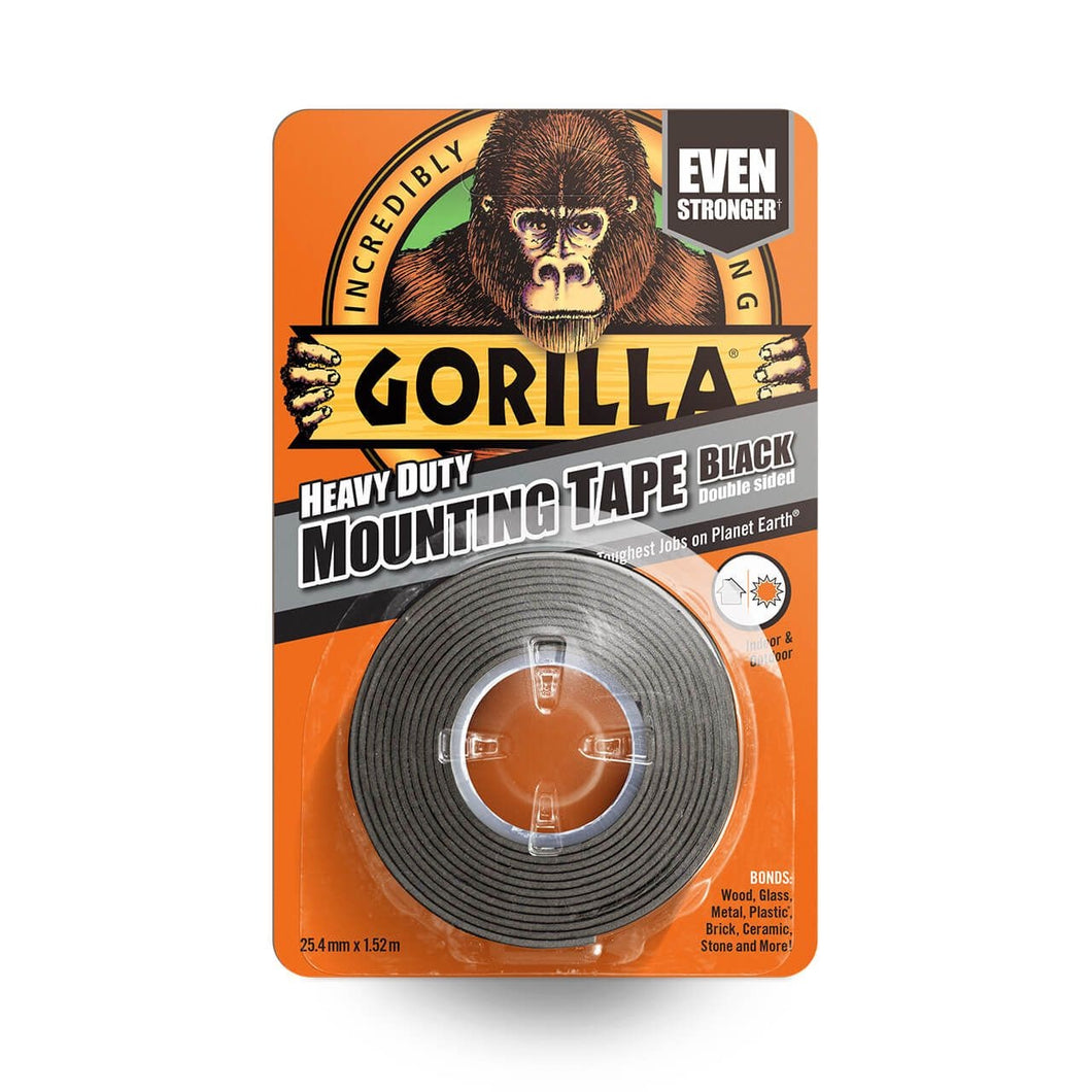 Gorilla Double Sided Black Mounting Tape (25.4mm x 1.52m)