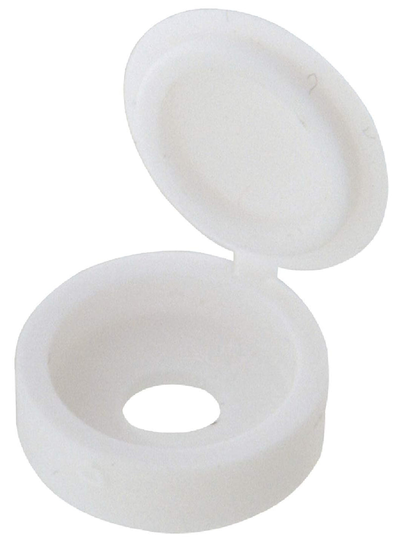 White Hinged Screw Covers CJ37P pk 20