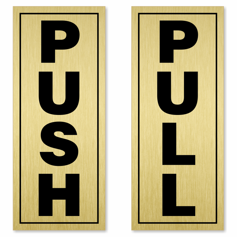 8x2 Gold Sign Push (Vertical) 6032