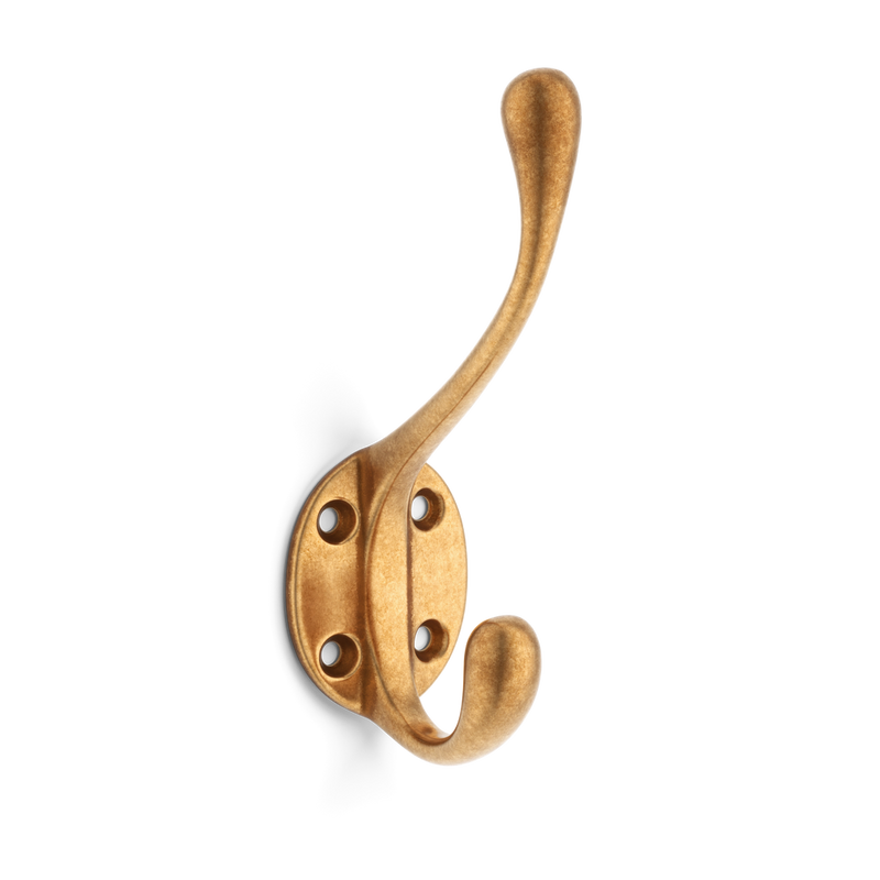 90mm BRASS Die Cast Hat & Coat Hooks