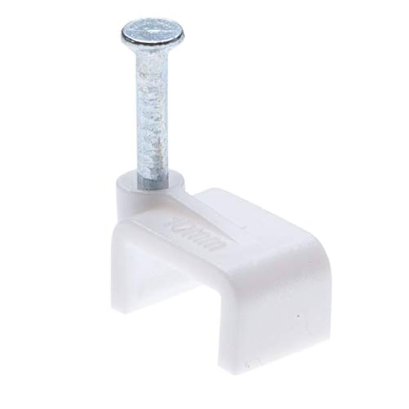 10mm x 50pc cable clips white