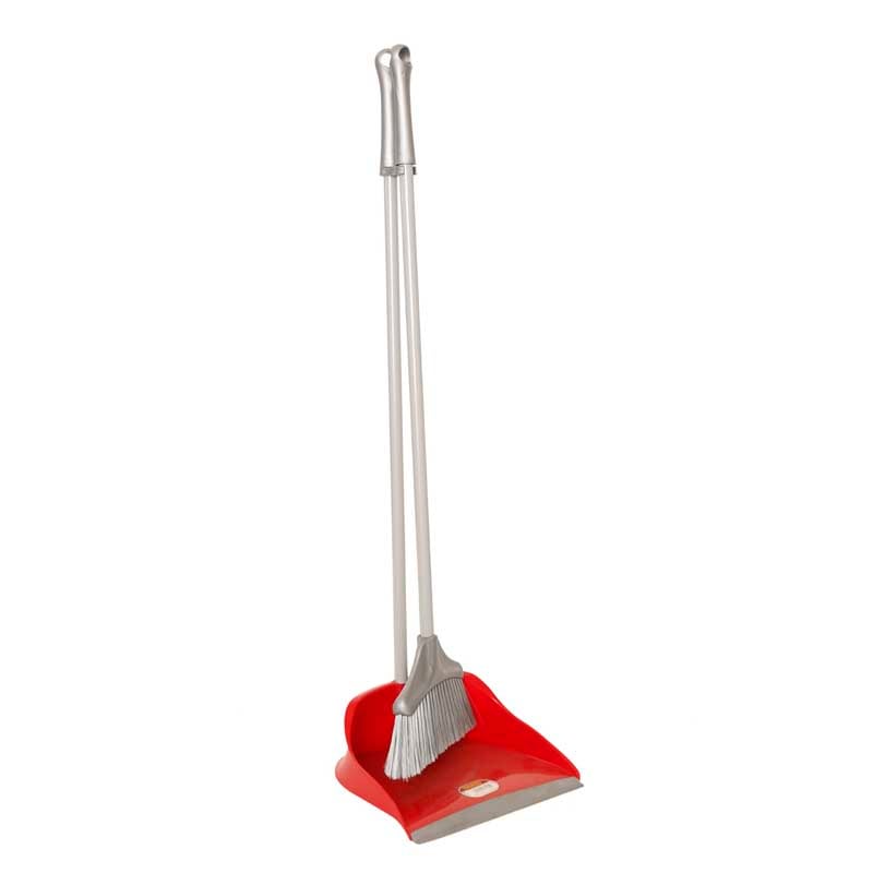 Dosco Long Handle Dustpan Brush Set Red 53005b