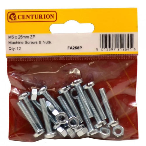M5x25mm ZP Machine Screws & Nuts FA258P