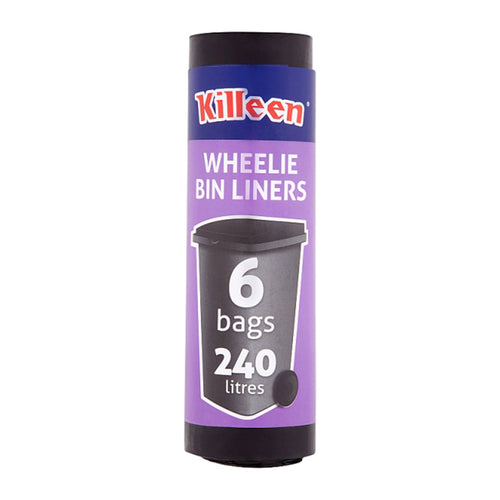 6 BAGS 240L Wheelie Bin Liners