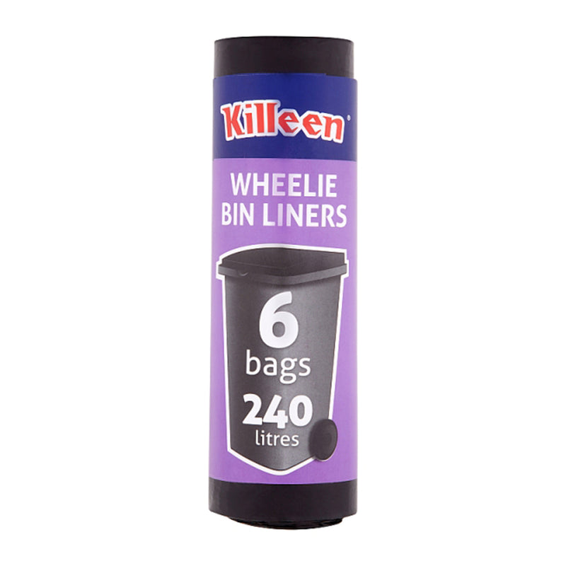 6 BAGS 240L Wheelie Bin Liners