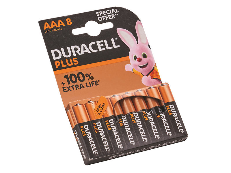 Duracell Plus 100% Battery AAA CD8