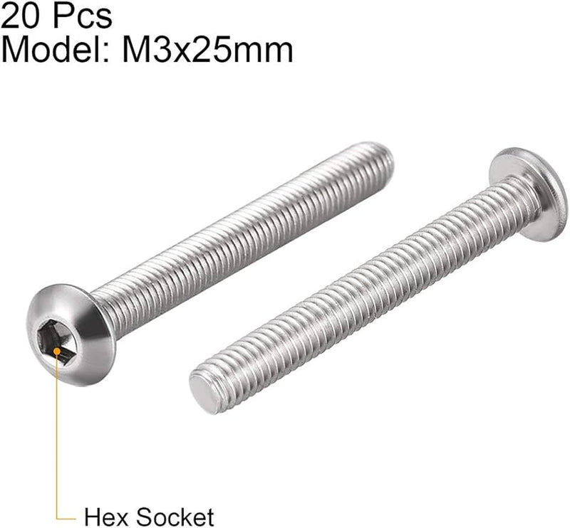 M3 x 25mm ZP Machine Screws & Nuts Pk22 FA155P