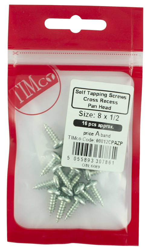 8x1 S/Tapping Screws P/Head 00081CPAZP