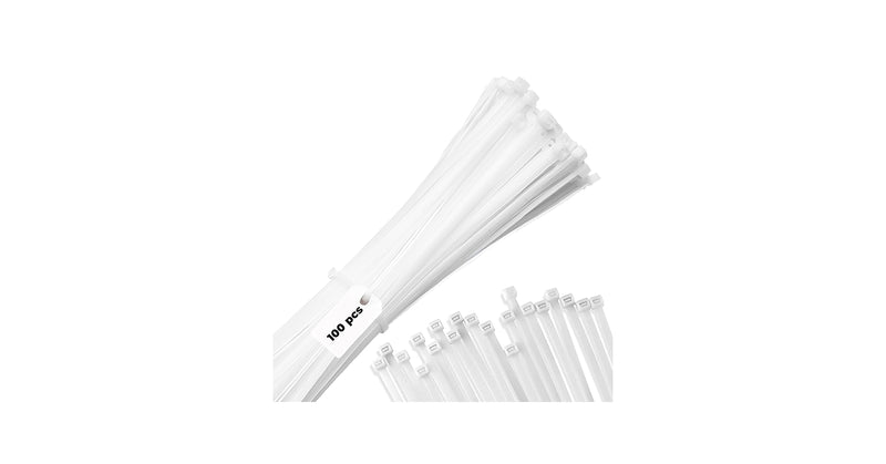 100x25mm White Cable Ties CV100NAT