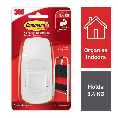 Jumbo Hook White 1pk  17004