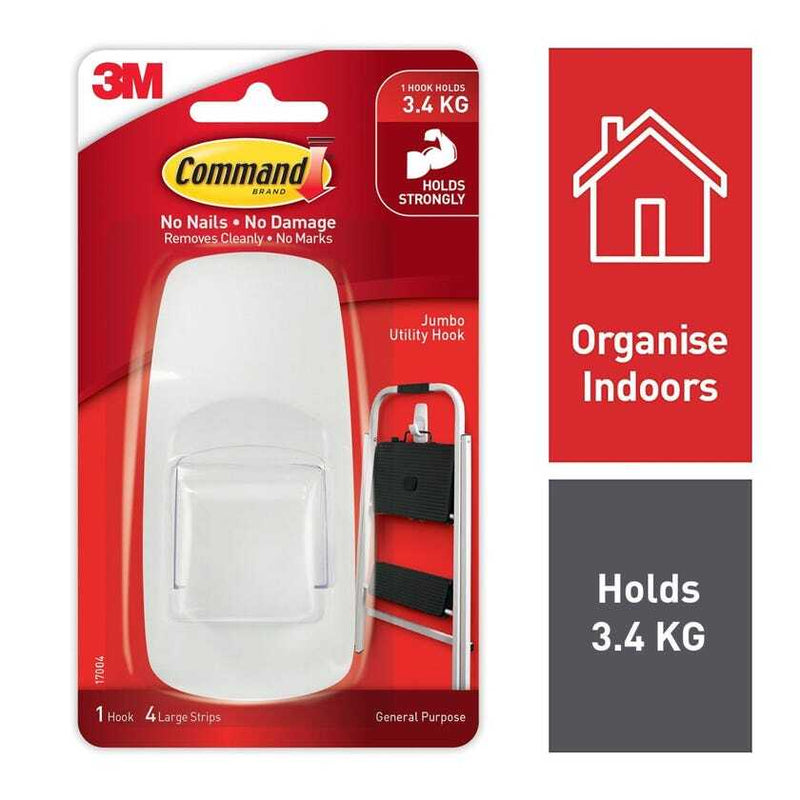 Jumbo Hook White 1pk  17004