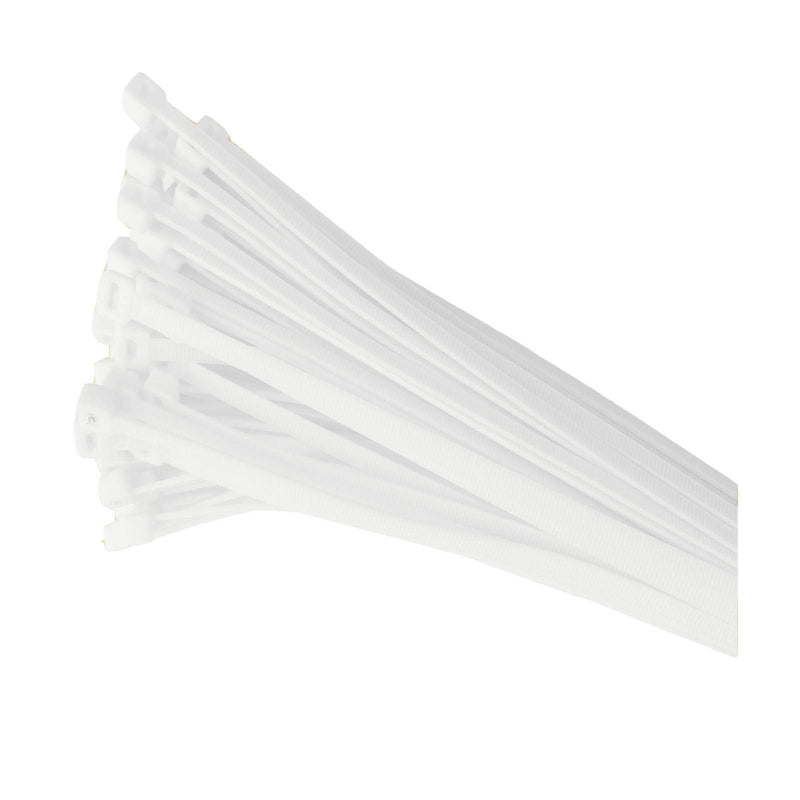 300MM X 4.8 Cable Ties White PK100