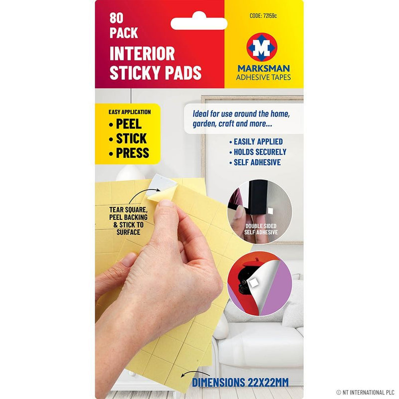 20mmx20mm Interior sticky pads pk80