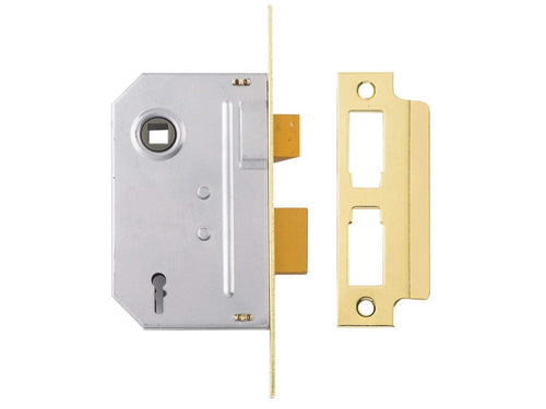 63mm 2-Lever Sashlock Brass