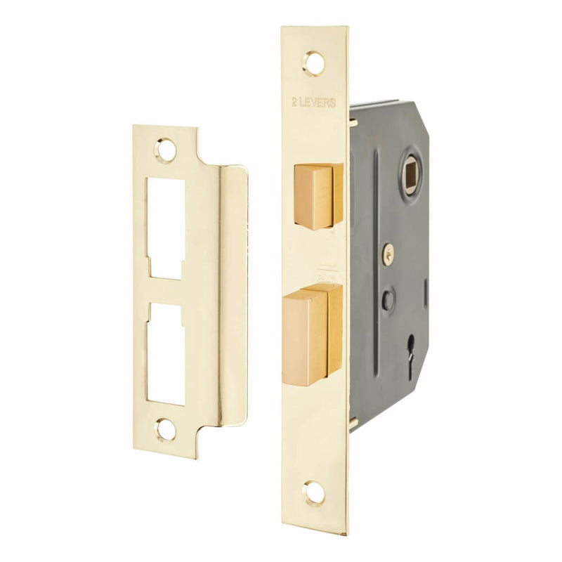 63mm 2-Lever Sashlock Brass