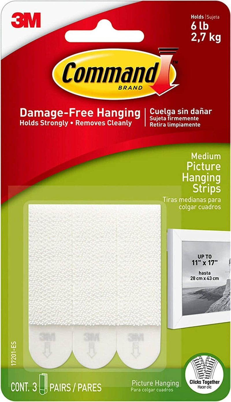 Medium Picture Hanging Strips White  17201