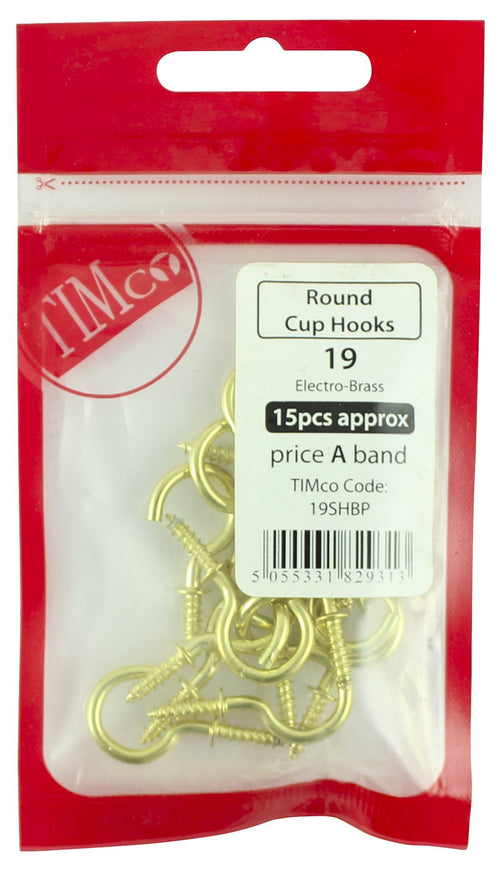 38mm Brass Round Cup Hook 38SHPB