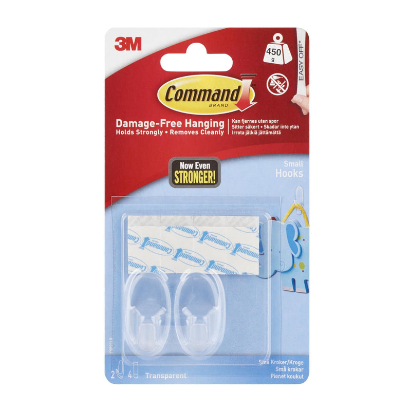 Small Hooks Clear 2pk  17092CLR