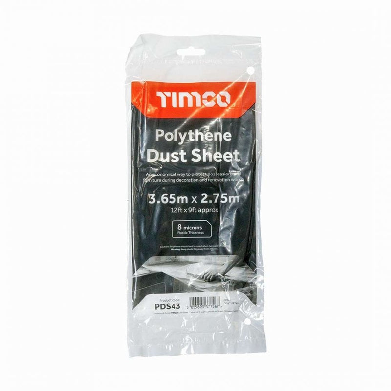 Polythene dust sheet 3.65 x 2.75m