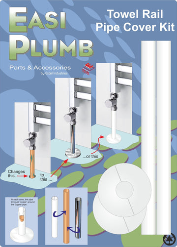 Easi Plumb Towel Rail Pipe Cover Kit (White)