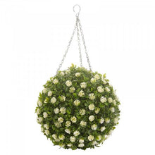 Load image into Gallery viewer, NEARLY NATURAL CREAM ROSE TOPIARY BALL