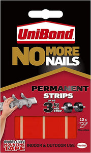 No More Nails Permanent Strips 3KG pk10 19mmx40mm - Red