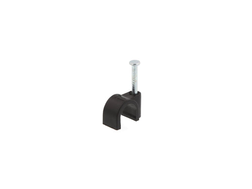 7mm Round Cable Clip Balck  PK 12 - CC14P