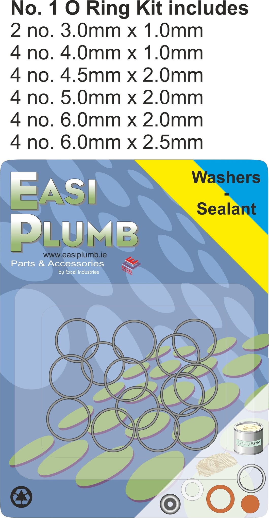 Easi Plumb EPDM Rubber O Ring Kit No. 1