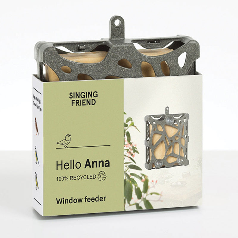 Recycled Window Bird Feeder Grey