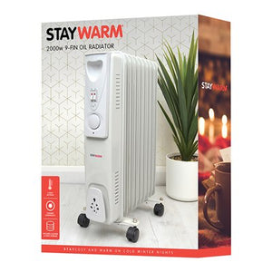 StayWarm 2000w 9 Fin Oil Radiator