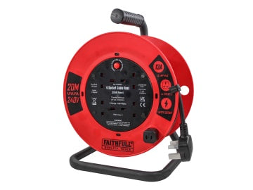 Faithfull 20m Cable Reel 13A