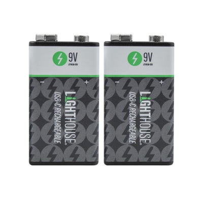 L/House 9V USBC Recharge Battery Li-Ion (2 Batteries)