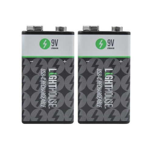 L/House 9V USBC Recharge Battery Li-Ion (2 Batteries)