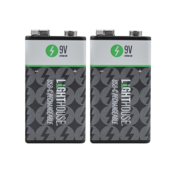 L/House 9V USBC Recharge Battery Li-Ion (2 Batteries)