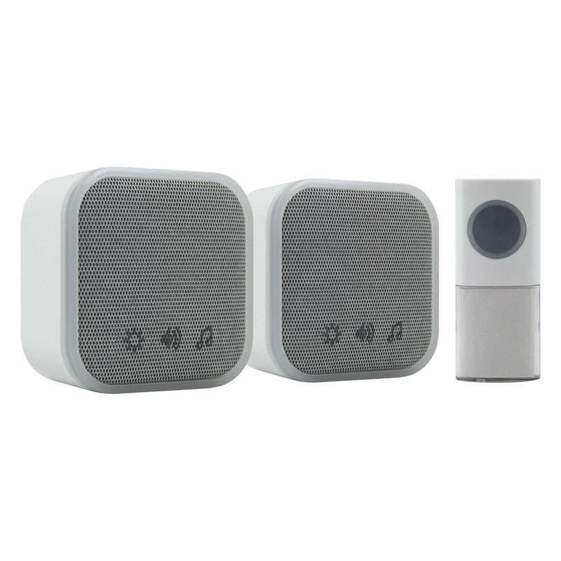 Uni-Com Portable & Plug-In Door Chime Set White
