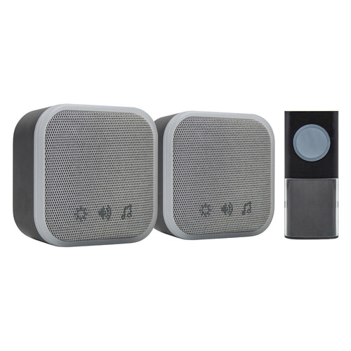 Uni-Com Portable & Plug-In Door Chime Set Black
