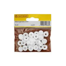 White Hinged Screw Covers CJ37P pk 20