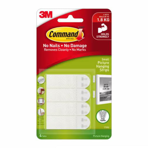 Small Picture Hanging Strips White 4pk  17202