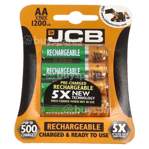 JCB AA Rechargeable1200mah pk4 S5452