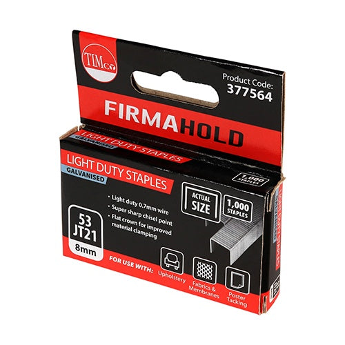Firmahold  8mm Staples Light Duty Chisel Point Galvanised 377564