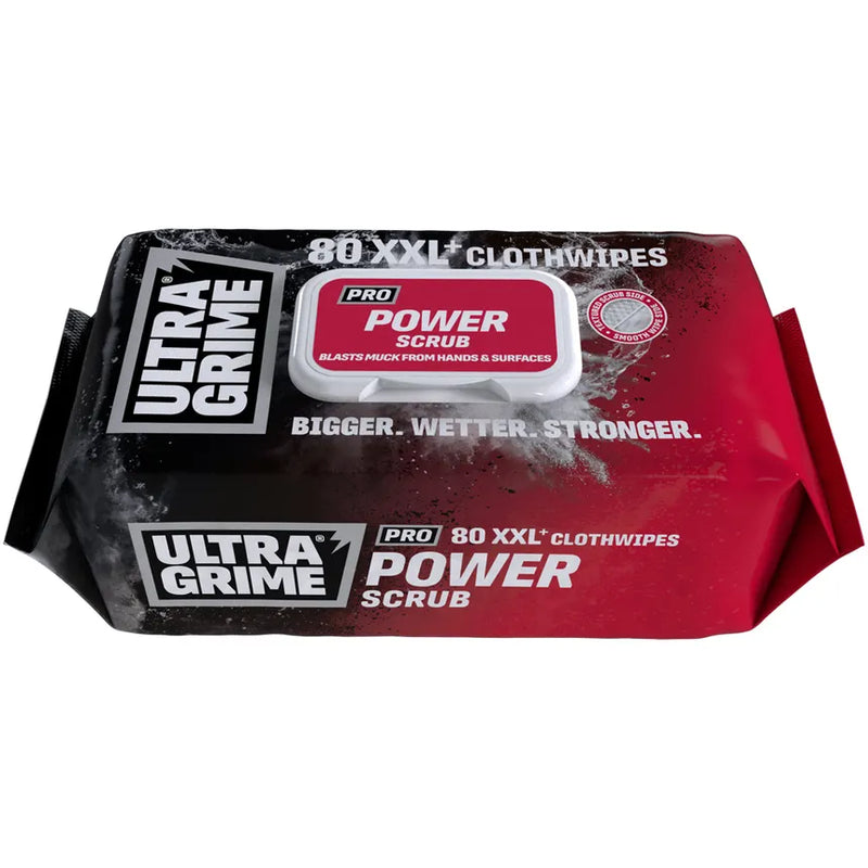 UltraGrime Power Scrub Clothwipes XXL + Pack 80