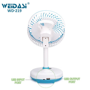 Weidasi Rechargeable Mini Fan With Side Light WD-219