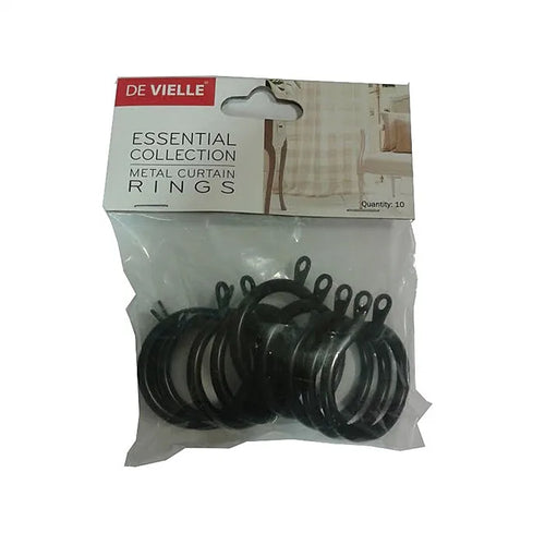 Deville Essential Black Iron Curtain Rings 30-32mm