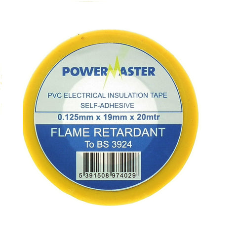 POWERMASTER 20 MTR 19MM PVC INSULATING TAPE white
