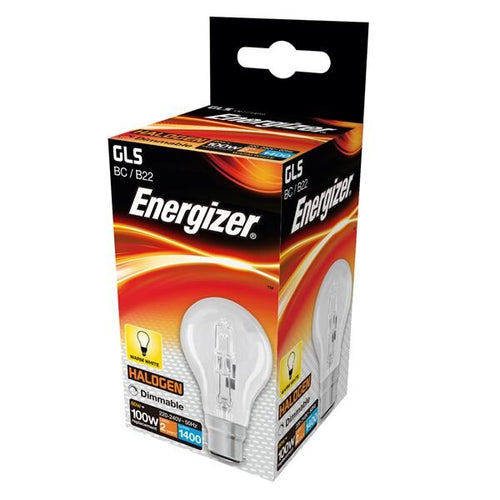 ENERGIZER ECO HALOGEN 80W (100W) B22 CLEAR GLS LAMP
