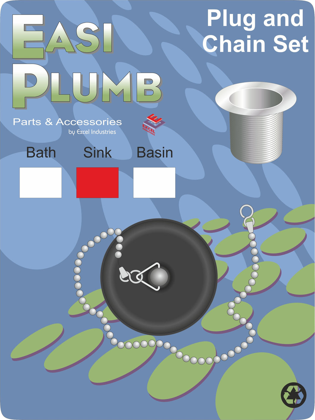 Easi Plumb Poly Sink Plug & Chain Set