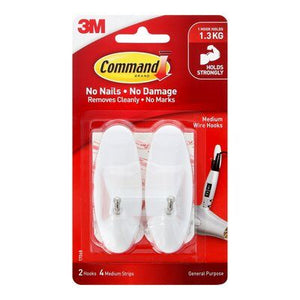Command™ Medium Wire Hooks White 2pk - 17068