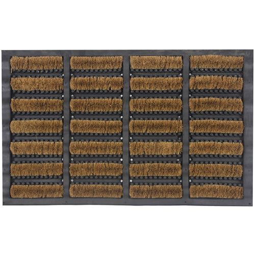 Heavy Duty Boston Door Mat Rubber Scraper Indoor Outdoor Wire Brush Coir  39x59cm