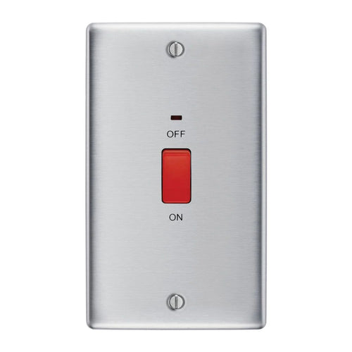 BG NEXUS Brushed Steel 45A Cooker Switch